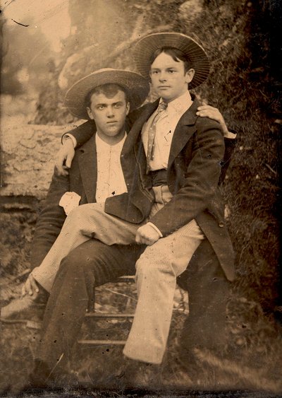 Two Men Pose for a Photo by Unknown